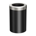 thumbnail image 4 of Gatco Latitude II Stainless Steel 2.9 Gallon Round Wastebasket with Removable Lid, Matte Black/Satin Nickel Lid, 4 of 5