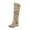 Beige, variant on Luxalzxs Women's Inner Booster Belt Buckle Round Toe Boot Winter Non-Slip Warm Thign High Boots