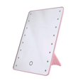 thumbnail image 1 of 16 LEDs Desktop Cosmetic Mirror Touch Screen Dimmable Makeup Mirror With Light Battery Operated Vanity Mirror With Stand ,Widely Use, 1 of 7