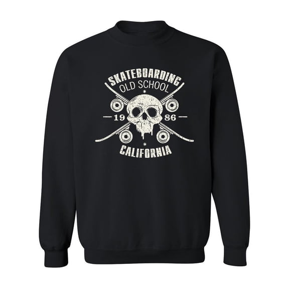 Old School Skateboarding Sweatshirt Men -Image by Shutterstock, Male XX-Large