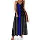 thumbnail image 1 of Nuevo vestido sin mangas con la simbólica línea azul delgada en la bandera estadounidense, vestidos de fiesta femeninos, vestidos de estilo coreano, 1 of 7