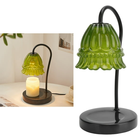 Melting Wax Lamp, Candle Warmer Lamp Marble Glass Warm Light US 110-240V For Living Room