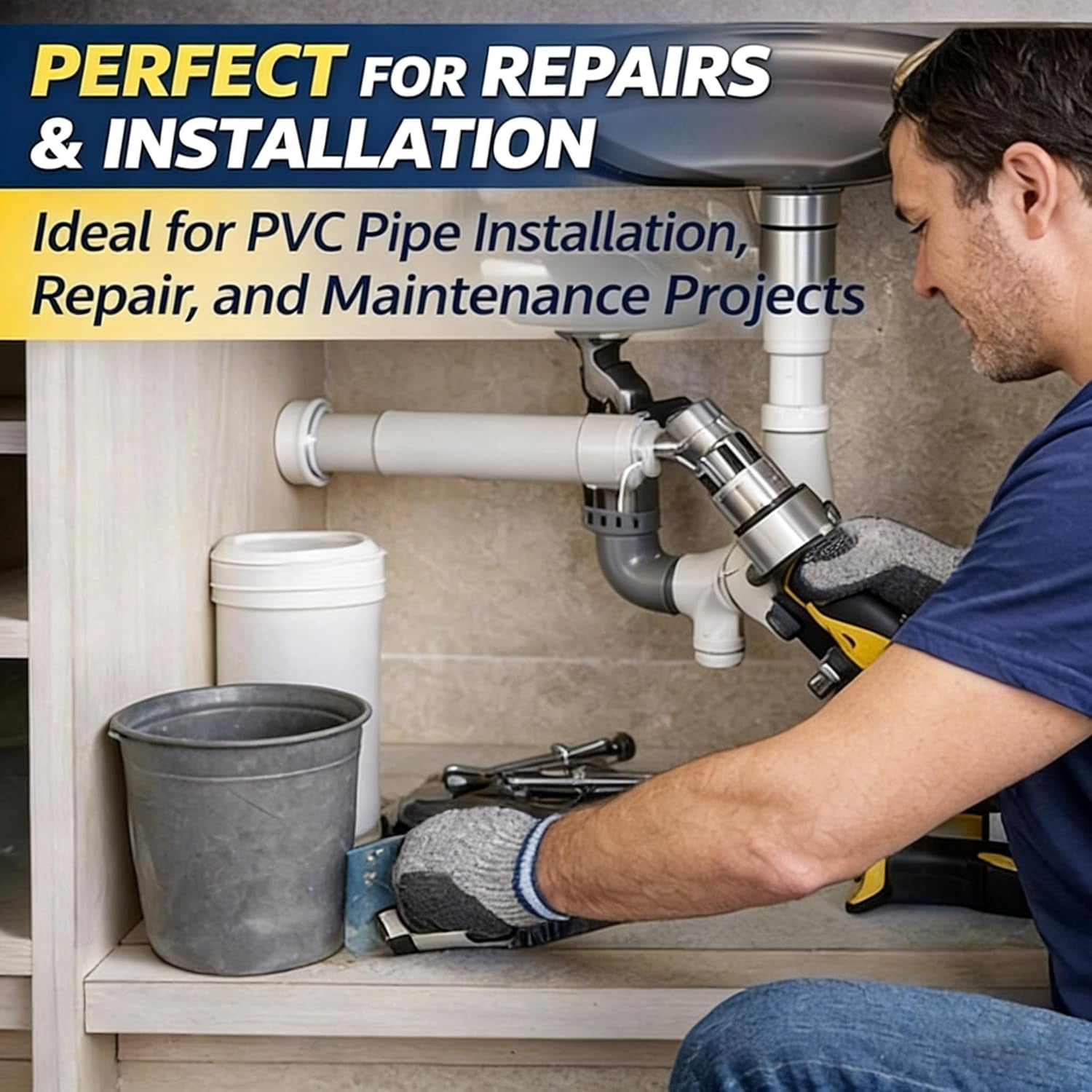 PVC Pipe Threader, Internal & External Pipe Threading Tool, 1/2'' 3/4'' 1'' Dies Electric Drill Compatible PPR MPP Plastic Pipes, Leak-Proof Plumbing, Irrigation & Home Repair (1/2"+3/4"+1")