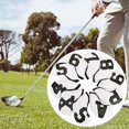 thumbnail image 1 of 10 Uds. Cubierta para la cabeza del palo de Golf fácil de limpiar cubierta impermeable para la cabeza del número de hierro 4 5 6 7 8 9 P a S X para pr Números negros Soledad Cubierta de cabeza de hierros de golf, 1 of 9