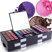 PhantomSky 148 Colors Eyeshadow Palette Makeup Contouring Kit Combination with Eyebrow Powder Lipgloss Blusher Press Powder and Concealer - Perfect for Professional and Daily Use