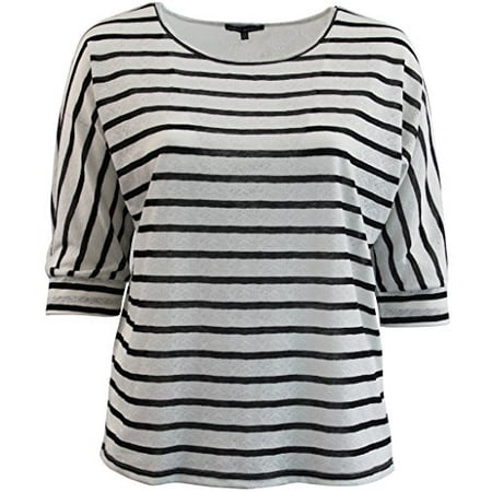 - Women's Plus-Size Striped Lace Knit Top T-Shirt Blouse Tee Fashion Sweater Black 1X G160.05L
