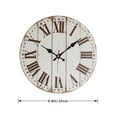 thumbnail image 2 of Wall Clock - Silent White Wooden Round Clock with Roman Numerals for Living Room Decor, Battery Operated, Traditional Home Decor | Roman Numeral Clock | Durable Construction, Wall Clock Living Room, 2 of 6