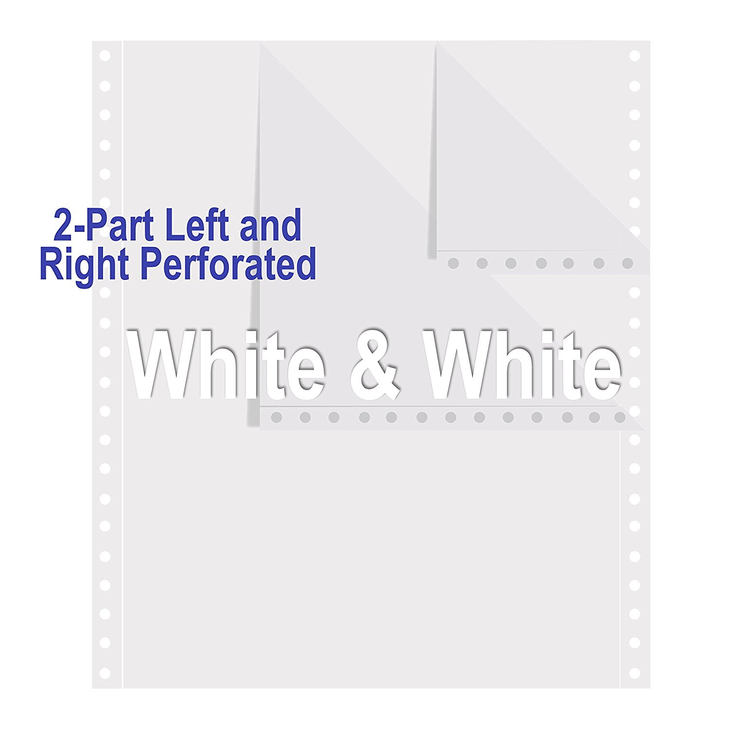 Alliance Continuous Carbonless Computer Paper 9.5 x 11, Blank Left and Right Perforated, 15 lb, 2-Part White/White (1,700 Sheets) - â€¦