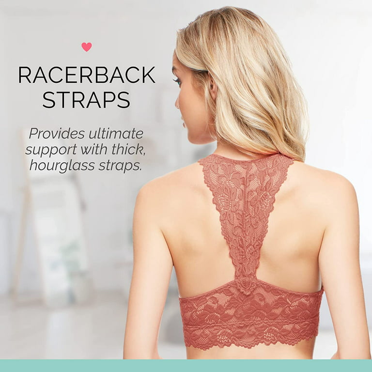 Mia Lace Bralette for Women, Unpadded and Unlined Wireless Bra, Perfect  Racerback Everyday Lingerie 