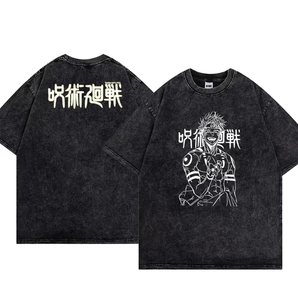 Camiseta de Anime Jujutsu Kaisen para hombre y mujer, ropa de calle de Hip Hop, 100% algodón, transpirable, informal, estampada