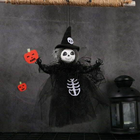 Sokhug Décorations Fantôme Suspendues d'Halloween Extérieur, Ornements d'Arbre Citrouille Sorcière Halloween, Pendentif Fantôme Volant Mignon en Paille pour Décoration Intérieure Maison Jardin Patio Pelouse Fournitures de Fête Extérieures