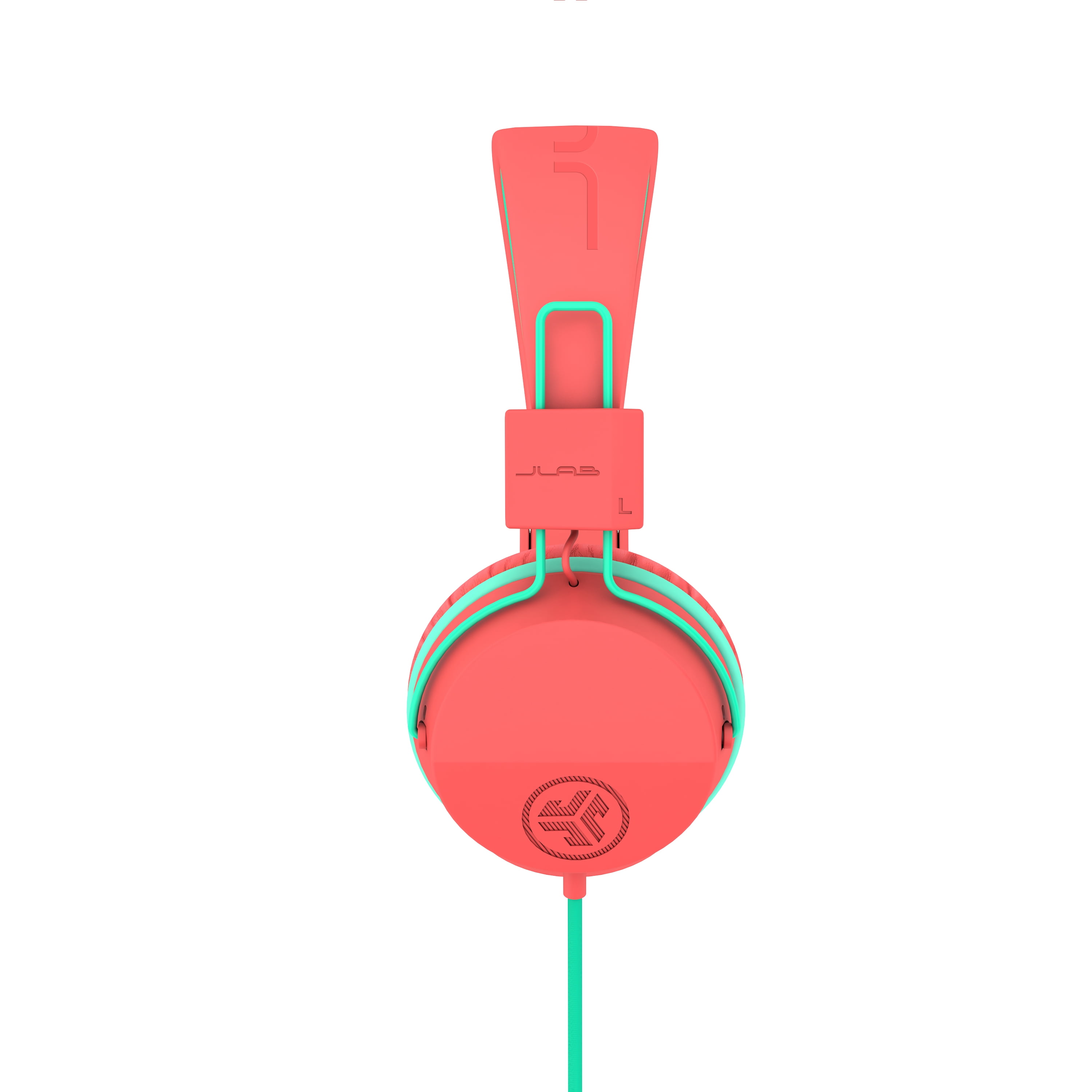 JLab JBuddies Studio On-Ear Kids Wired Headphones, Peach, Studio Volume Safe, Volume Limiter, Folding, Adjustable, Noise Isolation, with Mic