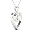thumbnail image 3 of aaXia 10K White Gold 1/5ct TDW Diamond Loop Heart Pendant, 3 of 5