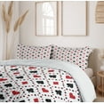 thumbnail image 6 of Ambesonne Casino Duvet Cover Set, Tourist Poker Cards Art, 2-Calking, Red Black, 6 of 7