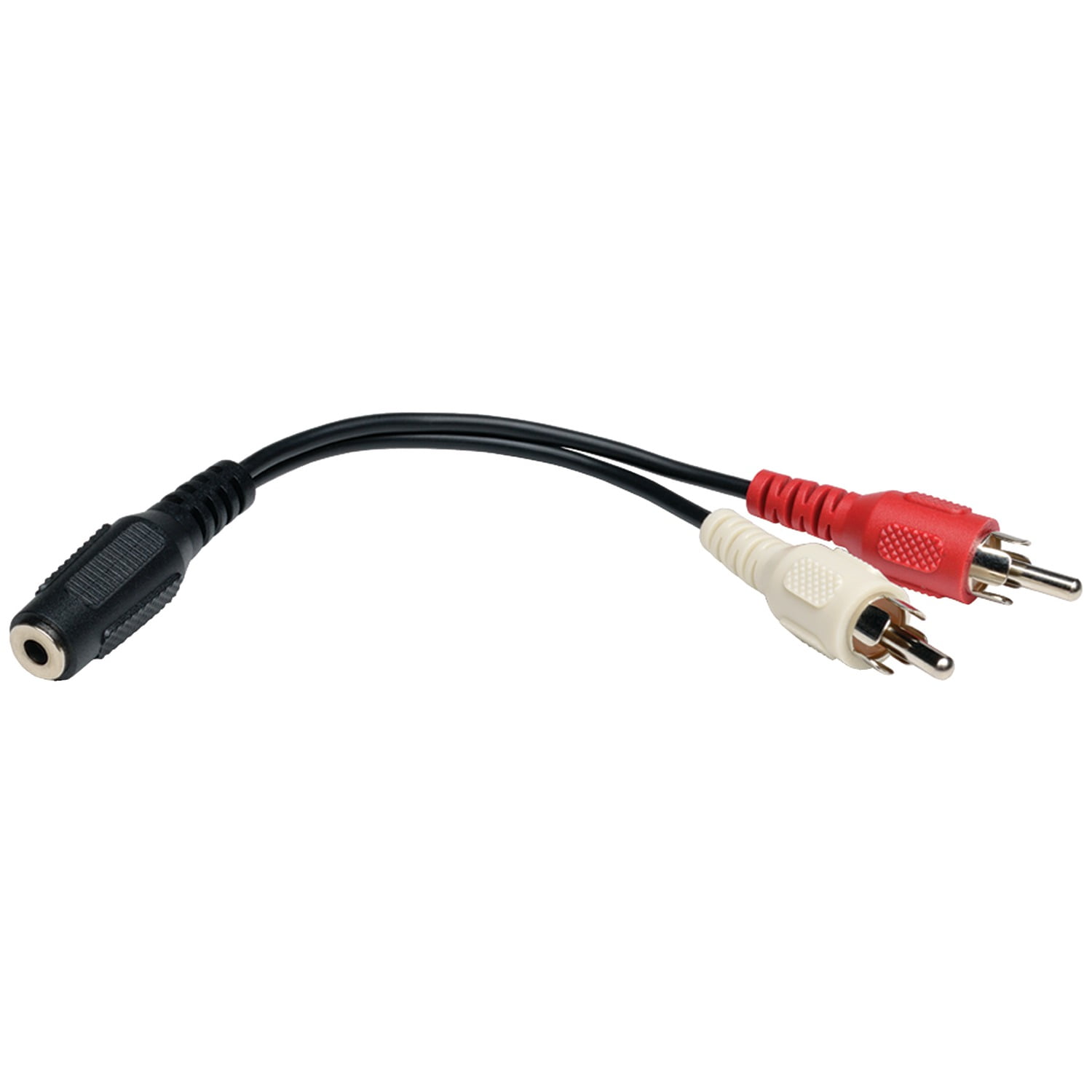 Pack of 5 Y Splitter Cable 3.5mm Female Aux to RCA 2 Male 6" Length Stereo Audio 
