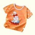 thumbnail image 4 of Summer Savings Clearance! Edvintorg Toddler Baby Boys Girl T-Shirts Kawaii Cartoon Print Comfortable T Shirt Solid Color Short Sleeve Cotton Tops Tee Shirts 6Months-6Years Kids Clothes, 4 of 4