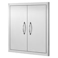 thumbnail image 3 of 24W x 24H Inch Stainless Steel Flush Mount Double Wall Vertical Door with Handles and Hooks for Outdoor Kitchen BBQ Island Grilling Station Cabinet, 3 of 9