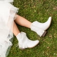 thumbnail image 5 of Bota DREAM PAIRS SDBO2302K Niñas Vaquera Tobillera Blanca con Flecos, 5 of 5