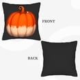 thumbnail image 6 of Set of 2 18x18in Throw Pillow Covers with Vibrant Pumpkin Design on Dark Background - Perfect for Couch Bed or Car Decor, 6 of 8