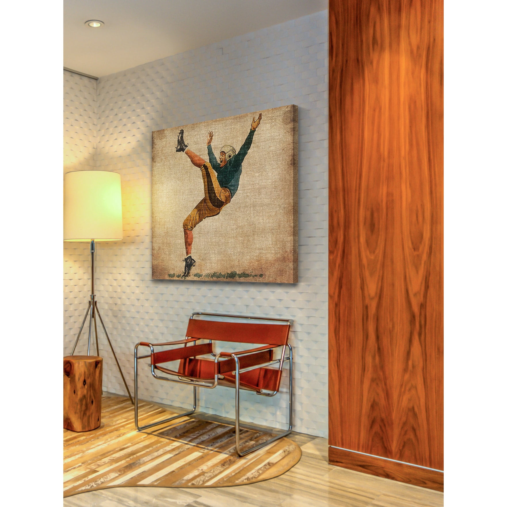 Marmont Hill "Vintage Football Kick" Painting Print on Wrapped Canvas