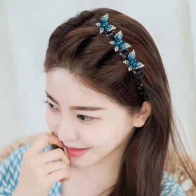 Fiudx Horquilla de Acrílico con Brillantes Diamantes de Imitación, Elegante Accesorio para El Flequillo, Elegante Pinza Lateral para Un Cambio de Imagen Rápido, Perfecta para Fiestas, Bodas y Moda Di
