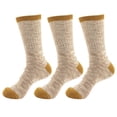 thumbnail image 2 of Women's Vintage Ribbed Style Slouch Boot Cotton Fall Winter Crew Socks - 3 Pairs (Honey), 2 of 7