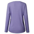 thumbnail image 4 of Lindreshi Sweatshirts for Women Fashion Women Casual Buttoned V-Neck Long-Sleeved Blouse, 4 of 5