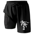 thumbnail image 1 of Youmylove Fashion Mens Shorts Men Swim Trunks With Compresssion Liner Inseam Short Bathing Suit With Pockets Swimming Shorts Stretch Dress Basic Shorts, 1 of 4