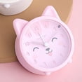 thumbnail image 5 of Reloj despertador de animales lindo para niños Reloj de silicona silencioso que no hace tictac Reloj de viaje con luz nocturna (gato rosa), 5 of 5