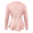 thumbnail image 4 of Gytharion Women's Solid Color Cardigans Waist Cinched Peplum Hem Open Front Coats Long Sleeve Single Button Casual Outwear Coats, 4 of 5