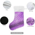 thumbnail image 3 of Purple Gliter Sparkle Christmas Stockings, Christmas Presonalized Large Stocking Sock, Set of 2 Xmas Party Winter Decor Candy Bag Family Holiday Gift, 17.7 Inch, 3 of 7