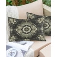 thumbnail image 6 of Traditional Ethnic Oriental Retro Boho Gray King Size Pillow Cover, Pillowcase Protectors with Zipper, Breathable Decorative Throw Pillow Case Cover, Pillow Shams for Couch Sofa 20x36Inch, 6 of 7