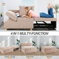 thumbnail image 6 of SEJOV Convertible Sofa Chair Bed, 4 in 1 Sleeper Chair with Pull Out Sofa Bed, Single Small Couch with 5 Adjustable Backrest for Home Living Room Guest Room Dorm - Linen Brown/R, 6 of 8