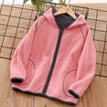 thumbnail image 2 of Povozer Toddler Girls' Boys' Full-Zip Fleece Jacket(Pink,6-7 Years), 2 of 6