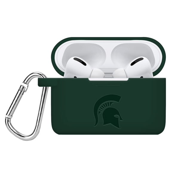 Michigan State Spartans Engraved Silicone Case Cover Compatible with Apple AirPods Pro 1 & 2 (Green) by Affinity Bands