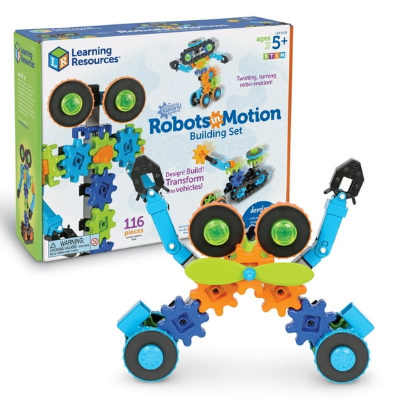 Learning Resources Gears! Gears! Gears! Robots in Motion, Engineering Toy for Kids Ages 5