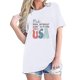 thumbnail image 2 of Tops Cortos para Mujeres Bandera de Moda Impresa Cuello Redondo, Camiseta de Manga 3/4 para Uso Diario, Casero Y Cómodo, 2 of 4