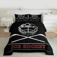 thumbnail image 2 of Manfei Ice Hockey Bedding Comforter Set,Kids Game Gaming Twin Comforter Sets,Hockey Helmet Bedding Set For Teens,Breathable Bedroom Decoration Reversible,2pcs, 2 of 8