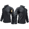 thumbnail image 6 of Mrmaere Stand Collar Half-Zip Multi-Pocket Shirt Men Outdoor Long Sleeve Top For Hiking Black XL, 6 of 6
