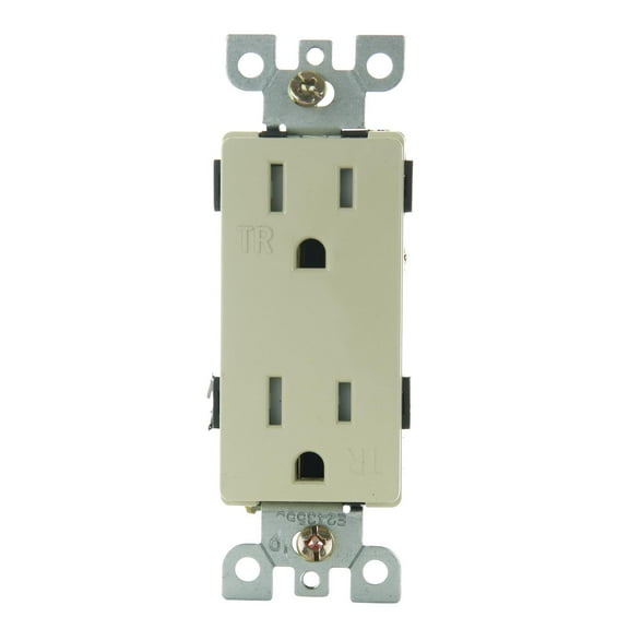 SUNLITE 15A Tamper Resistant Electrical Outlet Ivory
