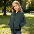 thumbnail image 3 of Enyan Teens Bomber Jacket Lightweight Casual Spring Fall Windbreaker Zip Up Coat with Pocket for Boys Girls, 3 of 9