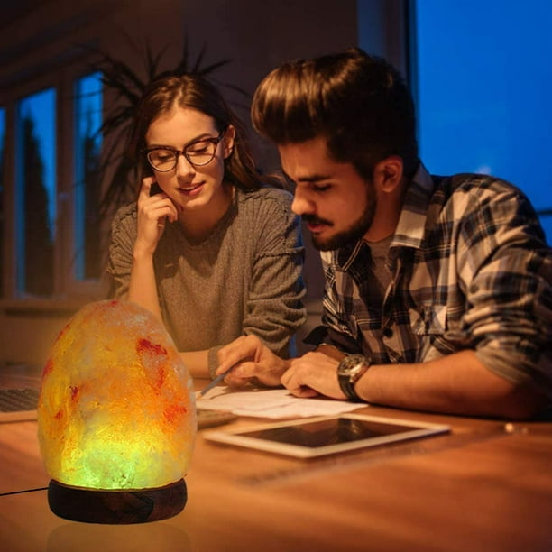 Himalayan Salt Lamp with 7 Colors Changing USB Crystal Salt Rock