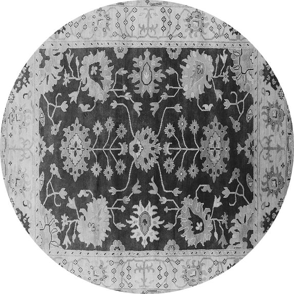 Ahgly Company Indoor Round Oriental Gray Industrial Area Rugs, 6' Round
