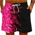 thumbnail image 7 of Summer Savings! Stamzod Clearance Men Beach Shorts Plus Size Quick Dry Hawaii Shorts Flame Digital Print Lightweight Sports Casual Shorts With Drawstring, 7 of 7