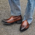 thumbnail image 5 of Men's Chelsea Dress Boots Classic Retro Slip On Boots For Men Embroidered Pointed Toe Cowboy Boots High Western Boots, 5 of 6