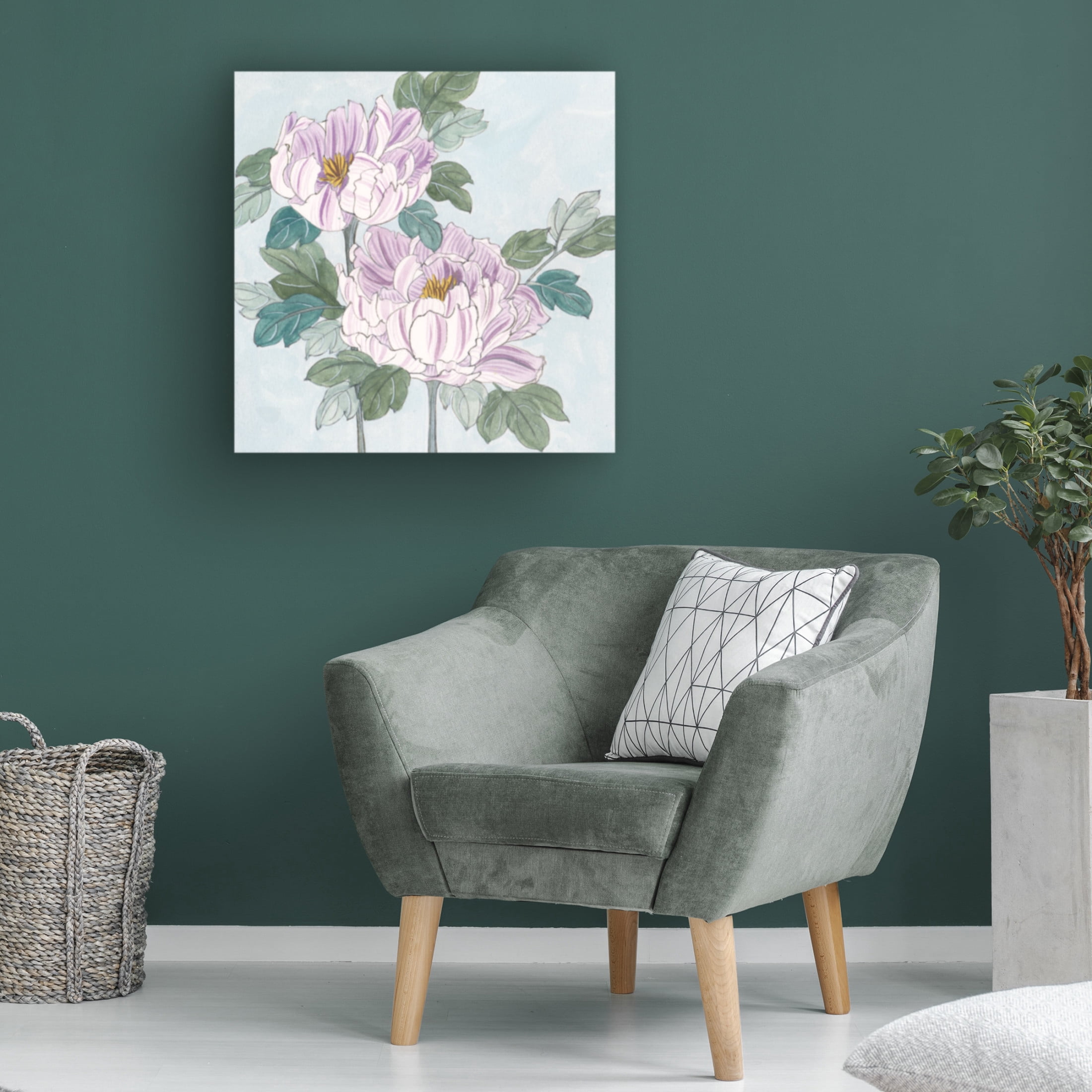Trademark Fine Art Melissa Wang Striped Peonies II Canvas Wall Art