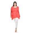 thumbnail image 3 of Blusa con detalles bordados Roman Fashion /Tallas Extras, 1-205N (Coral) coral 42, 3 of 5