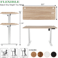 thumbnail image 5 of Legooin 55"W Mobile Adjustable Height Gaming Desk Smart One-Click Lift Standing Table, Oak, 5 of 9