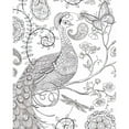 thumbnail image 3 of Daphne, Brissonnet 12x14 Black Modern Framed Museum Art Print Titled - Color My World Ornate Peacock I crop, 3 of 5