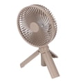 thumbnail image 4 of Ventilador portátil telescópico recargable por USB para oficina y exteriores, de pie o de mano, color marrón claro, 4 of 8